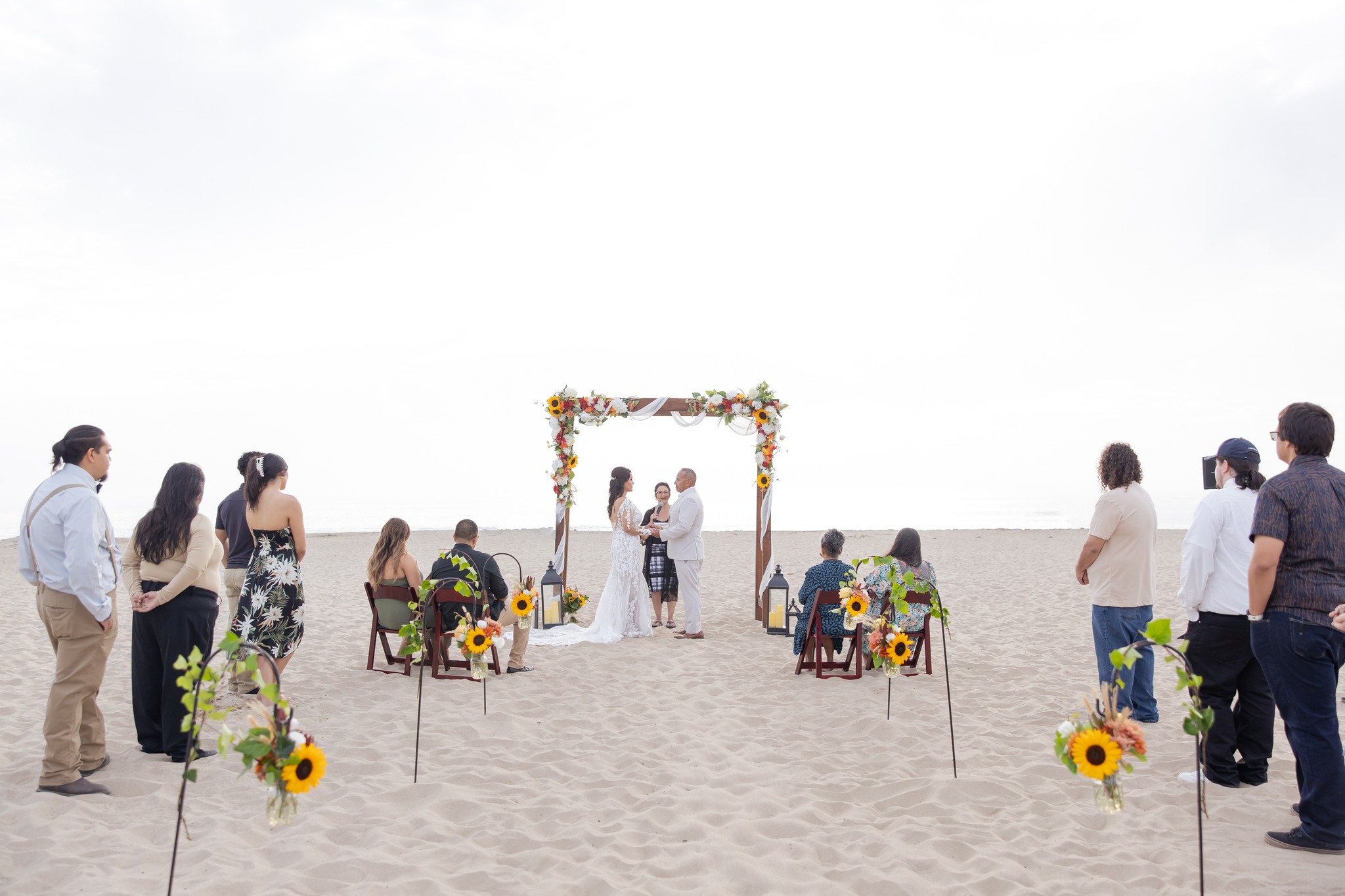 intimate beach wedding ceremony